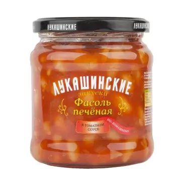 Изображение товара Фасоль Печеная Лукашинские Закуски в Томатном Соусе 450г
