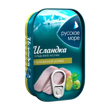 Изображение товара Сельдь Атлантическая Исландка Филе-Кусочки в Белом Вине 115г