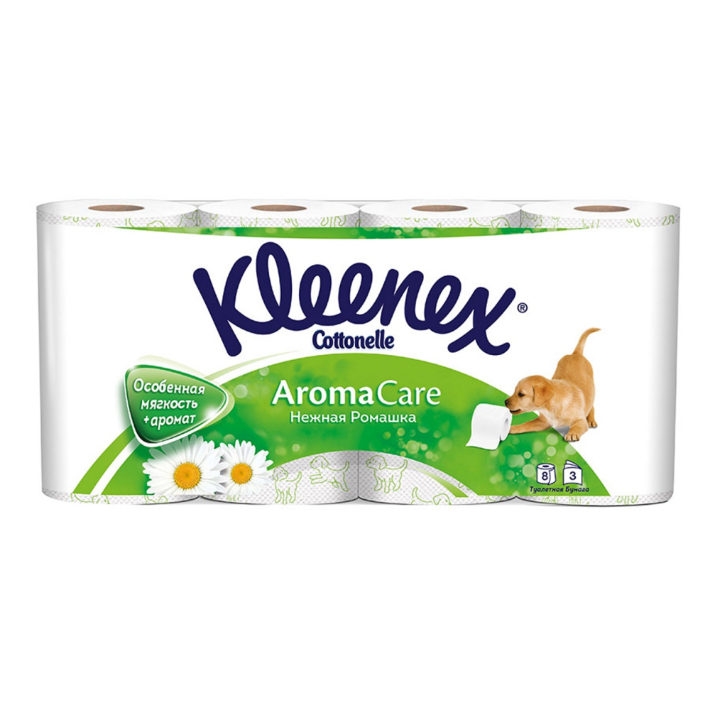 Изображение товара Бумага Туалетная Kleenex Ромашка 3 Слоя 8 Рулонов
