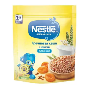 Изображение товара Каша Nestle Молочная Гречневая Курага 200г Изображение товара Каша Nestle Молочная Гречневая Курага 200г