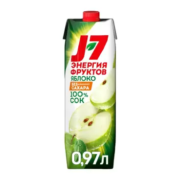 Изображение товара Сок J7 Энергия Фруктов Яблоко Зеленое 0,97л