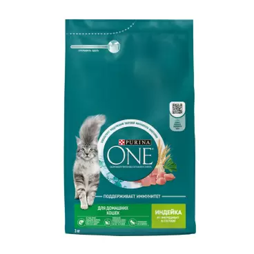 Изображение товара Корм Сухой для Кошек Purina One Индейка Злаки 3кг