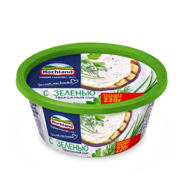Изображение товара Сыр Творожный Hochland с Зеленью 60% 220г