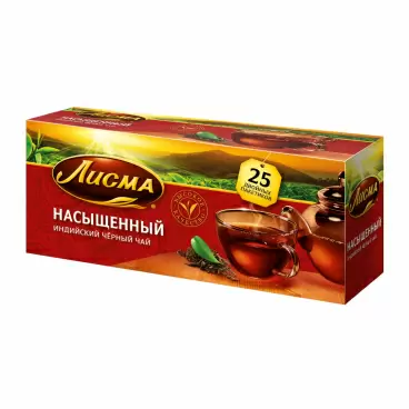 Изображение товара Чай Черный Лисма Индийский Насыщенный 25 Пакетиков