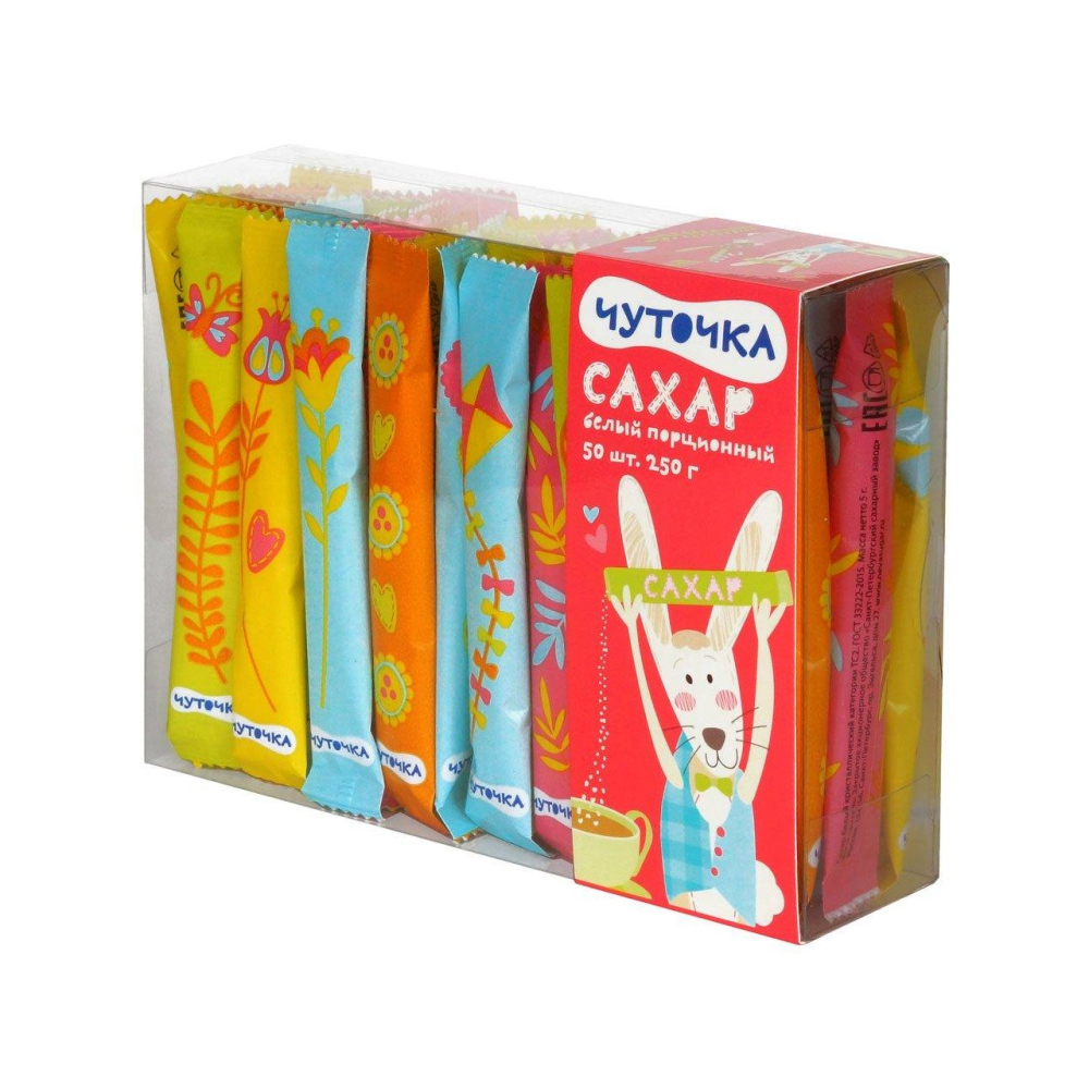 Изображение товара Сахар Чуточка Белый Кристаллический в Стиках 250г