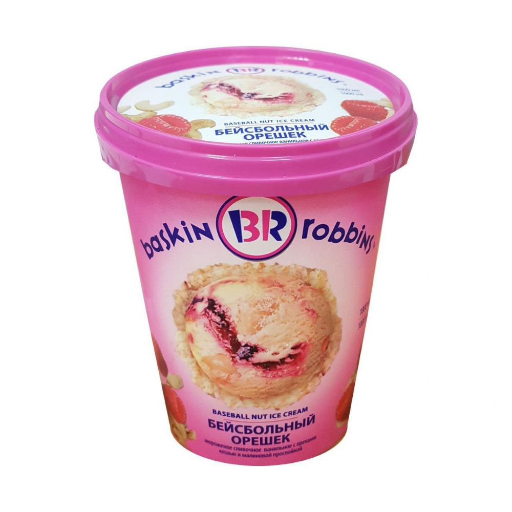 Купить мороженое baskin robbins бейсбольный орешек 1л с доставкой на дом в  магазине SPAR