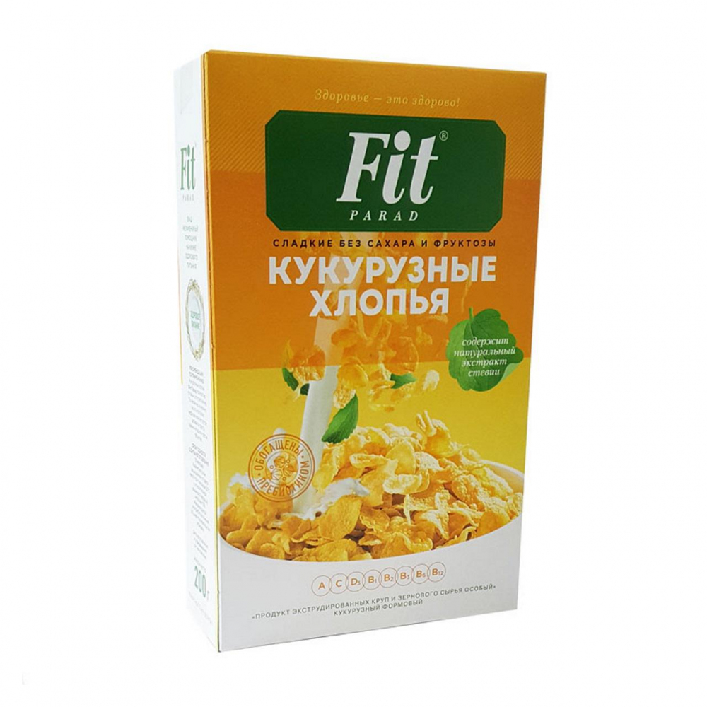 Изображение товара Готовый завтрак Fit Parad Хлопья кукурузные 200 г