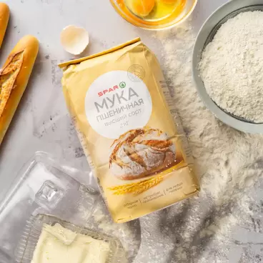 Изображение товара Мука Пшеничная Хлебопекарная SPAR Высший Сорт 2кг