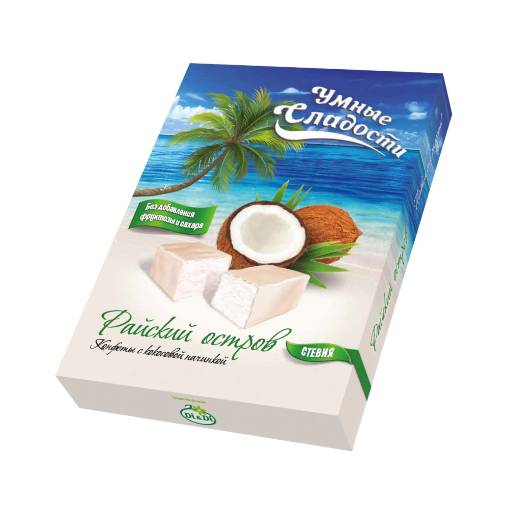 Изображение товара Конфеты Умные Сладости Райский Остров на Стевии 90г
