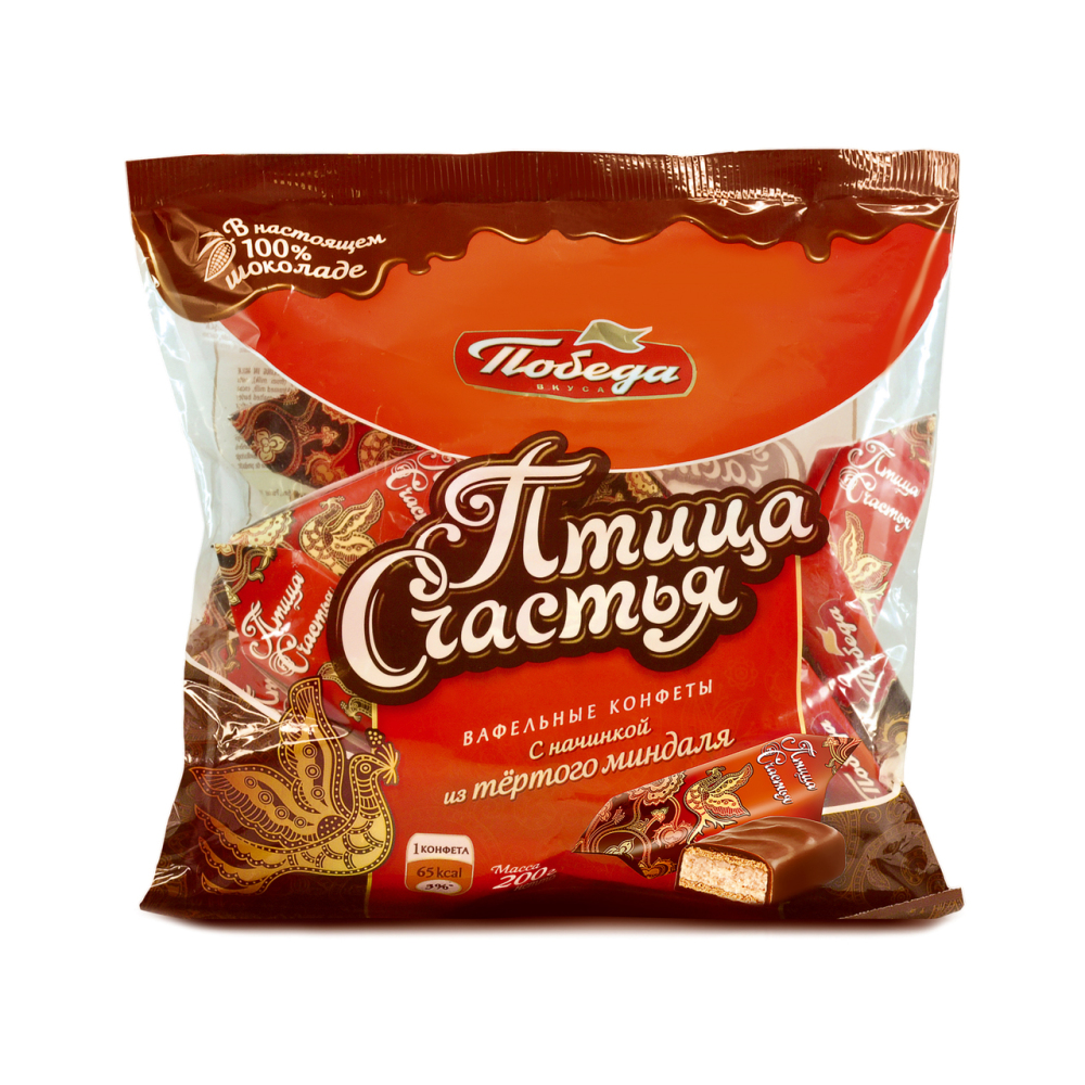Изображение товара Конфеты Птица Счастья с Начинкой из Тертого Миндаля 200г