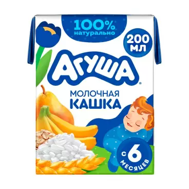 Изображение товара Кашка Агуша Молочно-Злаковая Груша Банан 200мл