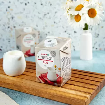 Изображение товара Сливки SPAR Ультрапастеризованные 20% 500г