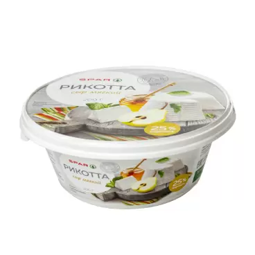 Изображение товара Сыр SPAR Рикотта 25% 200г