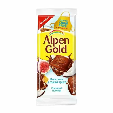 Изображение товара Шоколад Alpen Gold Молочный Инжир Кокос Крекер 80г