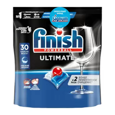 Изображение товара Капсулы для Посудомоечных Машин Finish Ultimate 30шт