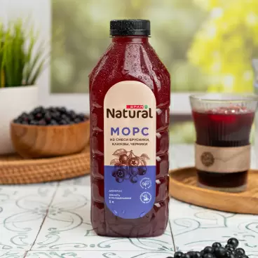 Изображение товара Морс SPAR NATURAL из Смеси Брусники Клюквы Черники 1л