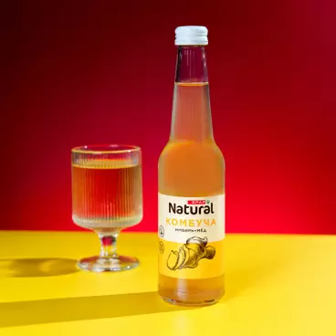 Изображение товара Напиток Комбуча SPAR NATURAL Имбирь Мед 0,33л Стекло