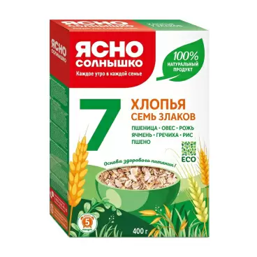 Изображение товара Хлопья Ясно Солнышко 7 Злаков 400г