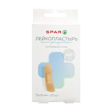 Изображение товара Лейкопластырь Бактерицидный SPAR на Полимерной Основе 20шт