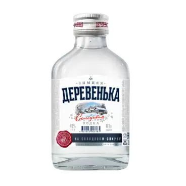 Изображение товара Водка Зимняя Деревенька на Солодовом Спирте Альфа 40% 0,1л