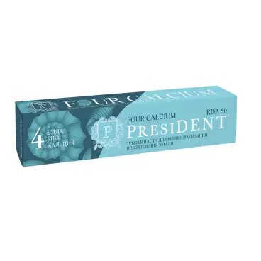 Изображение товара Зубная Паста President Four Calcium 75мл Изображение товара Зубная Паста President Four Calcium 75мл
