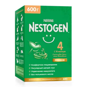 Изображение товара Смесь Nestogen 4 с 18 Месяцев 600г Изображение товара Смесь Nestogen 4 с 18 Месяцев 600г