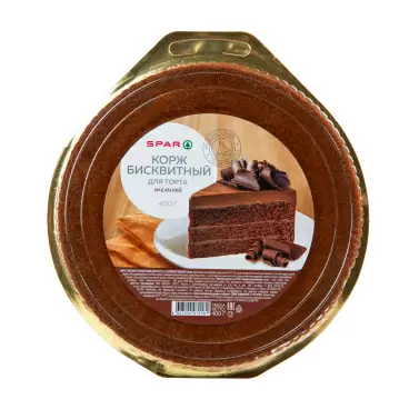 Изображение товара Корж Бисквитный для Торта SPAR Темный 400г