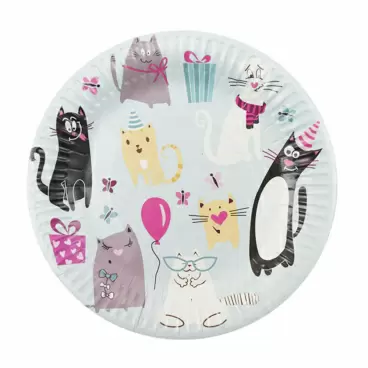 Изображение товара Набор Тарелок Кошки Бумажные 18см 6шт