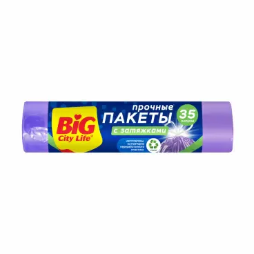Изображение товара Пакеты для Мусора Big City Life с Затяжками 35л 15шт