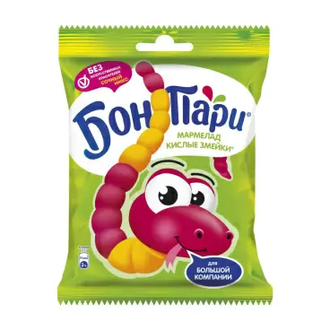 Изображение товара Мармелад Бон Пари Кислые Змейки 120г