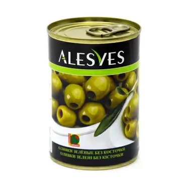 Изображение товара Оливки Зеленые Alesves без Косточки 300г ж/б