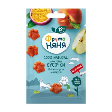 Изображение товара Фруктовые Кусочки ФрутоНяня Яблоко Персик Маракуйя 15г