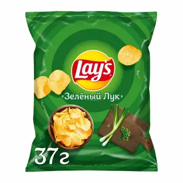 Изображение товара Чипсы Lays Зеленый Лук 37г