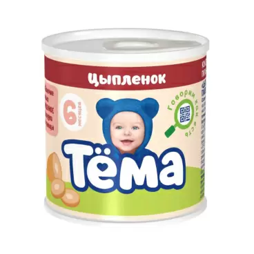 Изображение товара Пюре Тема Цыпленок 90г ж/б