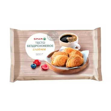 Изображение товара Тесто SPAR Слоеное Бездрожжевое 500г