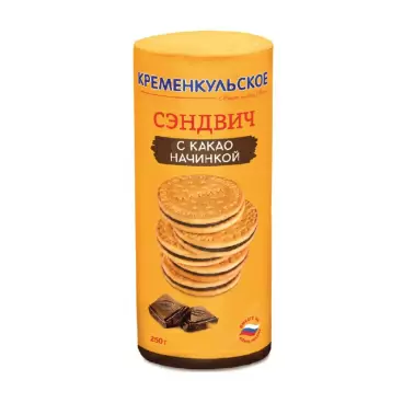 Изображение товара Печенье Кременкульское Сэндвич с Какао Начинкой 250г