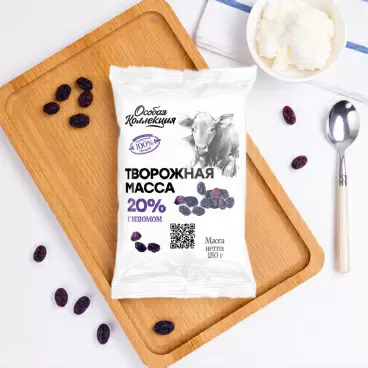 Изображение товара Творожная Масса Особая Коллекция с Изюмом 20% 180г