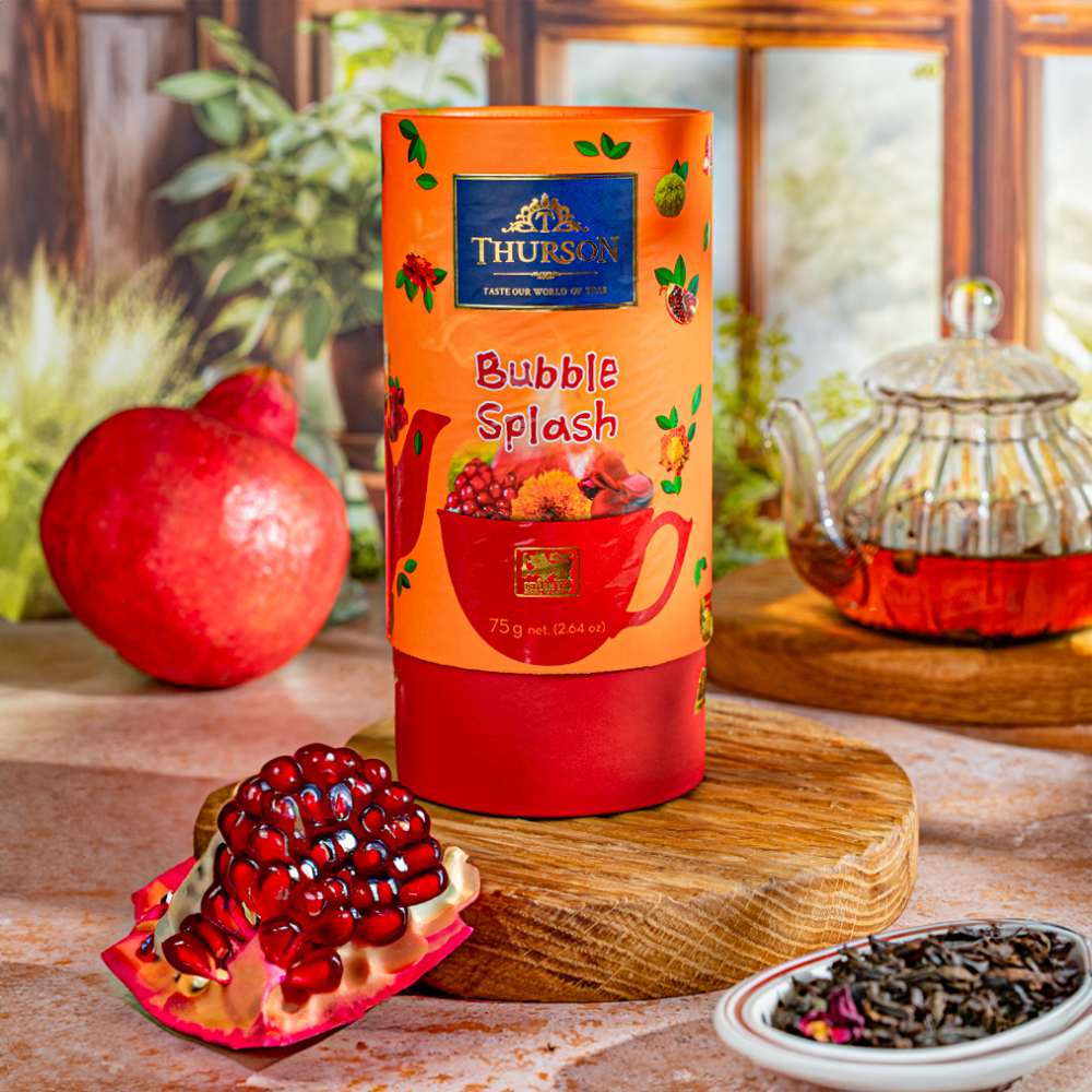 Изображение товара Чёрный Thurson Bubble Splash Гранат и Ваниль — подарочный чай 75 г