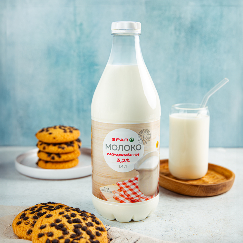 Изображение товара Молоко SPAR Пастеризованное 3,2% 1,4л пэт