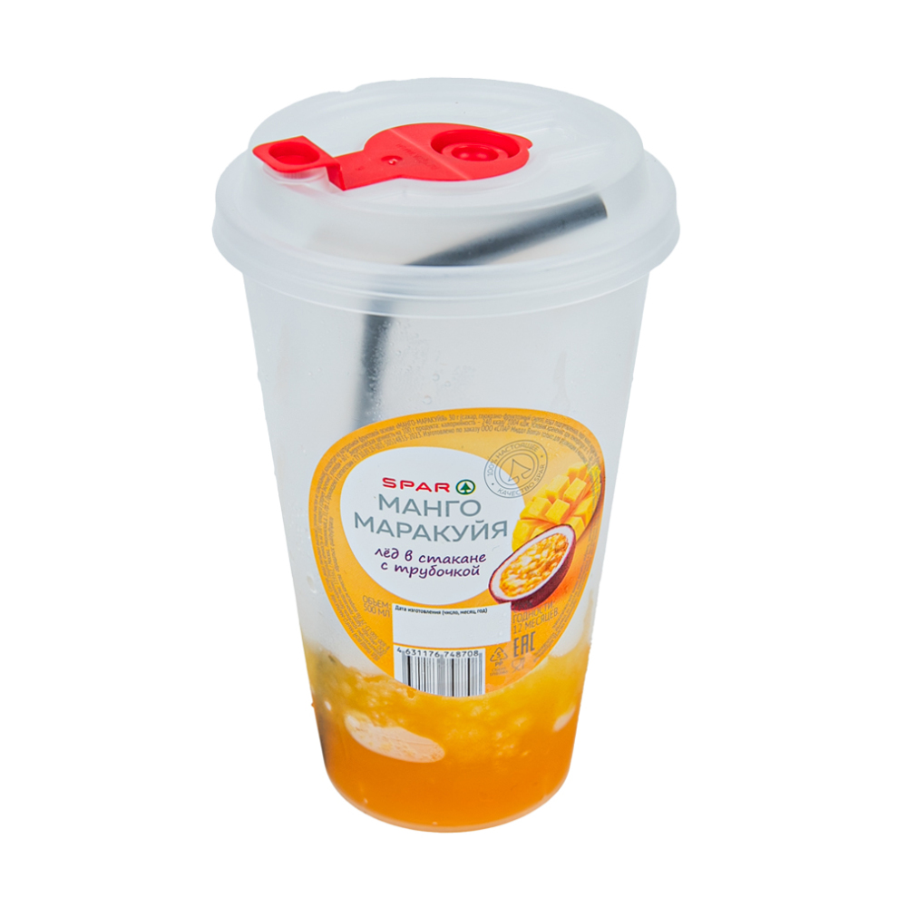 Изображение товара Лед SPAR Стакан с Трубочкой Манго Маракуйя 180г