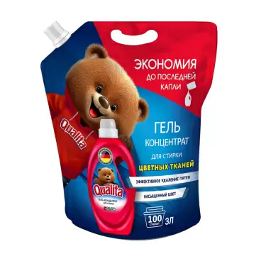 Изображение товара Средство Жидкое для Стирки Qualita для Цветного 3л дой-пак