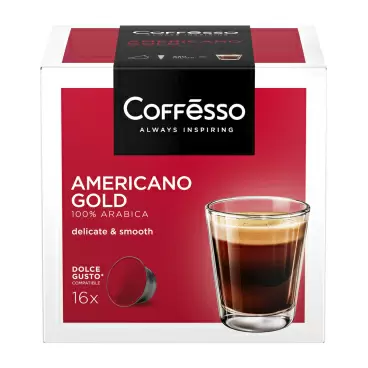 Изображение товара Кофе Молотый Coffesso Americano Gold 16 Капсул Изображение товара Кофе Молотый Coffesso Americano Gold 16 Капсул
