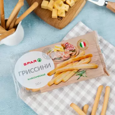 Изображение товара Палочки SPAR Хлебные Гриссини Классические 110г