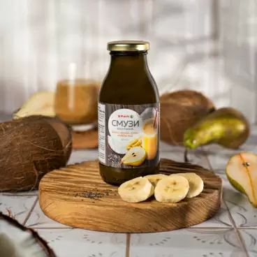Изображение товара Смузи SPAR Банан Груша Кокос Семена Чиа 0,3л Стекло