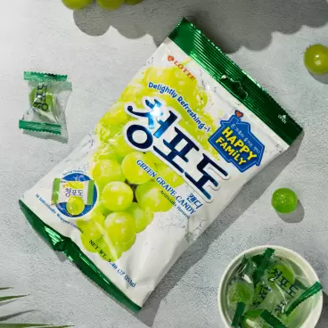 Изображение товара Карамель Леденцовая Lotte со Вкусом Зеленого Винограда 153г