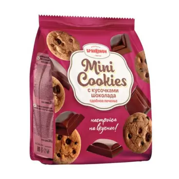 Изображение товара Печенье Mini Cookies с Кусочками Шоколада 200г