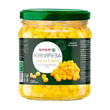Изображение товара Кукуруза SPAR Сахарная в Зернах 460г ст/б