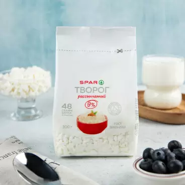 Изображение товара Творог SPAR Рассыпчатый 9% 300г