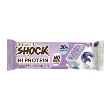 Изображение товара Батончик Протеиновый FitnesShock Черничный Десерт 40г