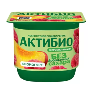 Изображение товара Биойогурт Актибио без Сахара Персик Малина 3% 130г